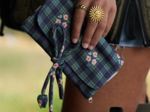 Pochette à bijoux tartan fleuri