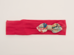 Bandeau jersey bébé noeud cerise en fleur