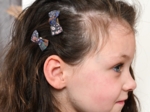 Barrettes clic-clac petits noeuds monet lilas