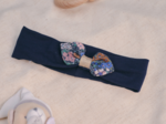 Bandeau jersey bébé noeud monet lilas