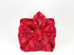 Furoshiki petit 35 x 35 cm ex2557 noel mini feuillage houx or rouge