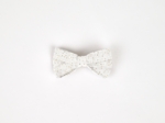 Barrette ruban  blanc pailleté