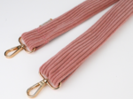 Bandoulière étroite velours côtelé rose blush