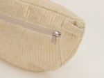 Sac banane velours côtelé large doré