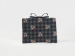 Petite pochette à livre ou liseuse tartan fleuri