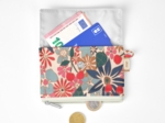 Mini pochette porte-monnaie cerise en fleur