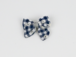 Barrette Mini Noeud Papillon vichy brodé marine