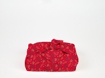 Furoshiki moyen 48 x 48 cm ex2557 noel mini feuillage houx or rouge