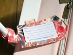 Etiquette bagage cerise en fleur
