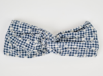 Bandeau croisé vichy brodé marine