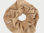 Chouchou XL double gaze pailletée camel