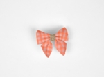 Barrette Mini Noeud Papillon vichy orange fluo