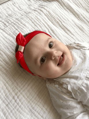 Bandeau jersey bébé noeud rouge - Papa Pique et Maman Coud