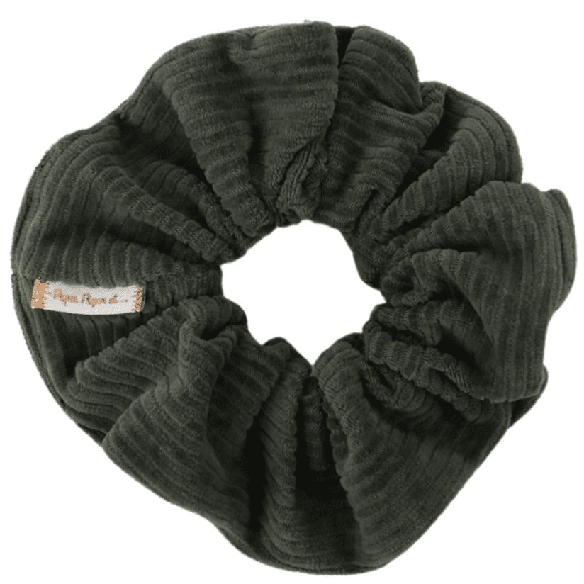 Chouchou velours côtelé kaki