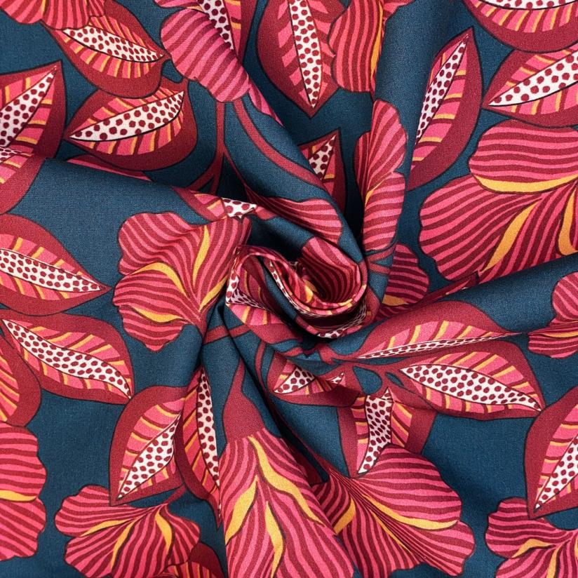 Tissu coton au mètre ex2577 calypso bordeaux