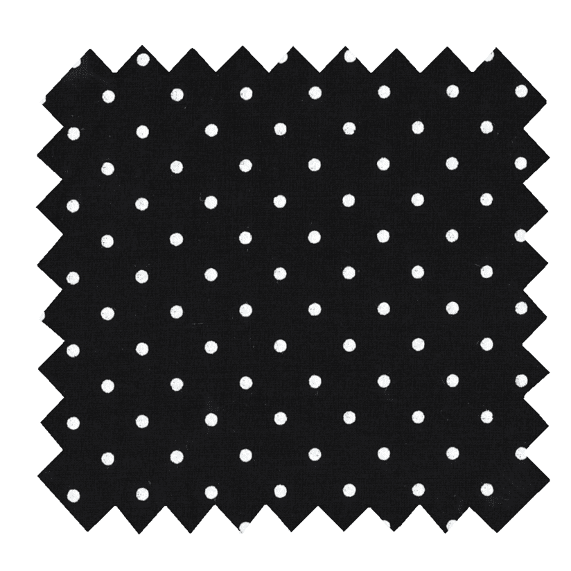 Tissu coton au mètre pois noir