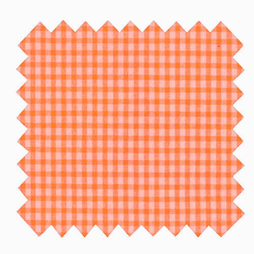 Tissu coton au mètre vichy orange fluo
