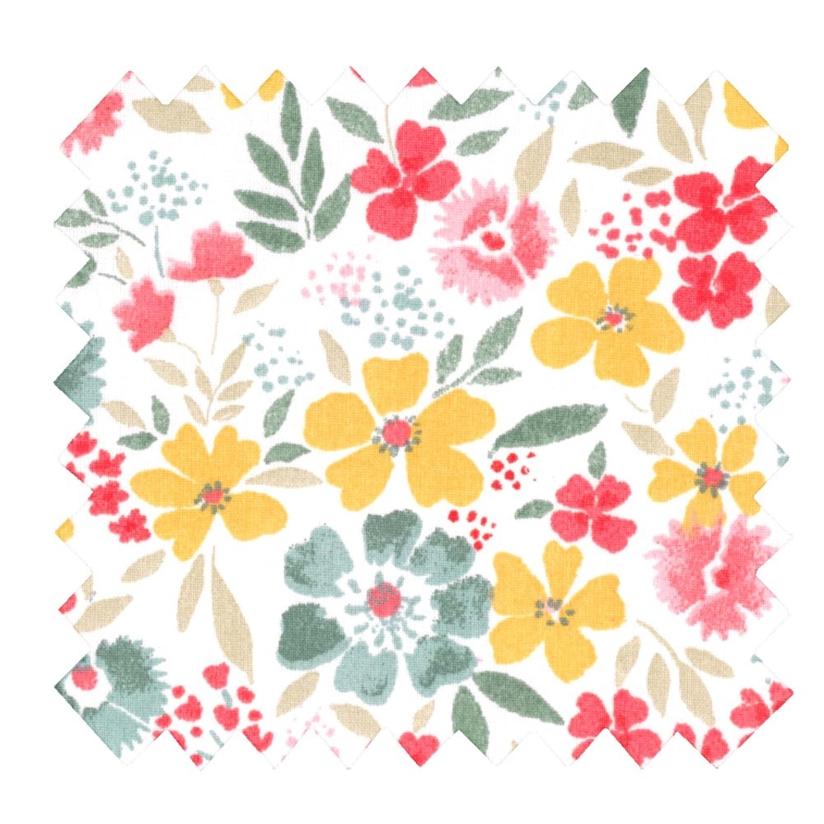 Tissu coton au mètre ex2512 pensées aquarelle multicolore
