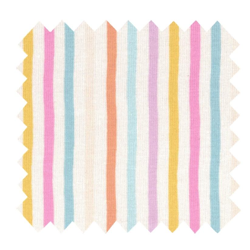 Tissu jersey rayé multicolore pastel