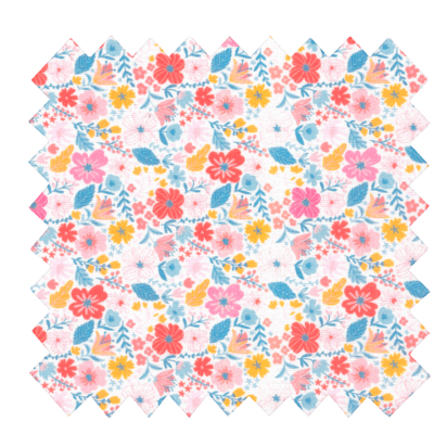 Tissu coton au mètre fleurs pastel ex1048