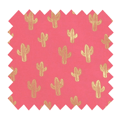 Tissu coton au mètre cactus or
