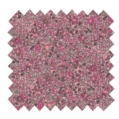 Tissu coton au mètre lichen prune rose
