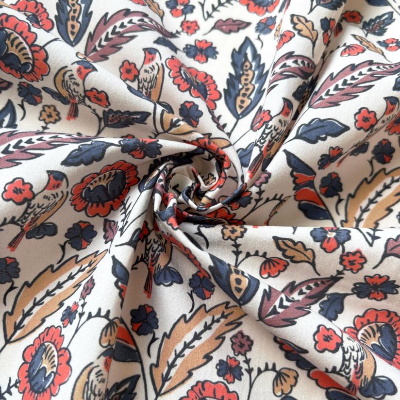 Tissu coton au mètre plumes d'été