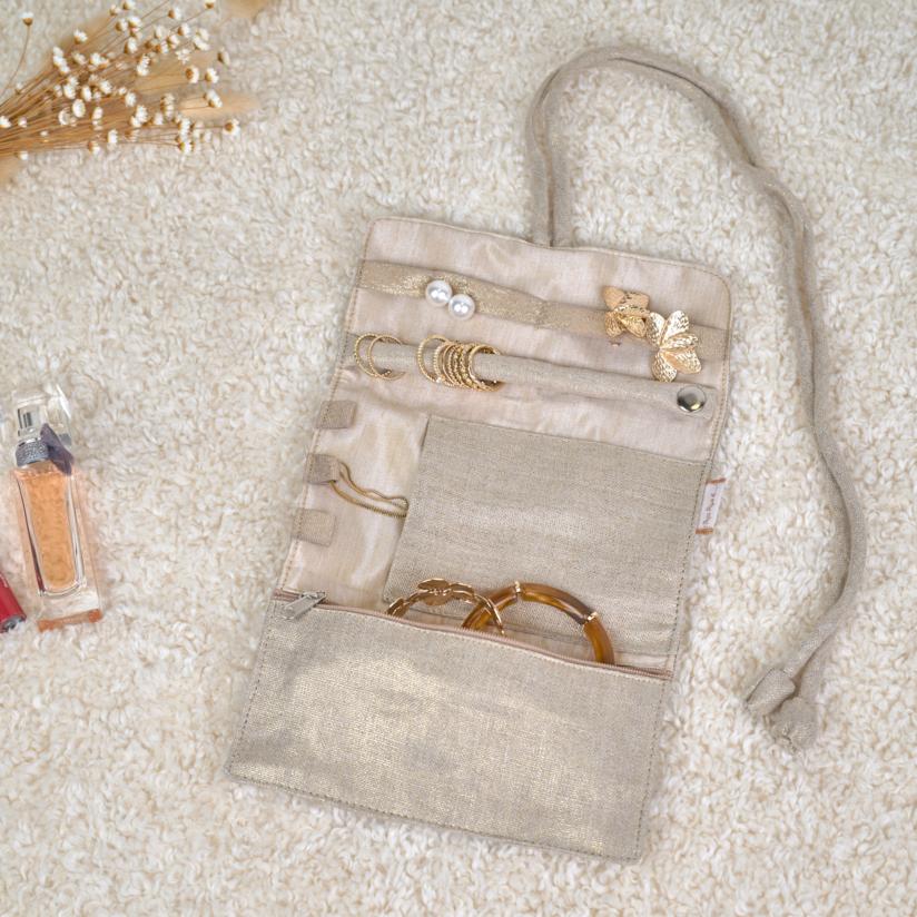 Pochette Brodée Multicolore Avec Chaîne Dorée Détachable - Style Ethnique Pour Soirée - Occasion