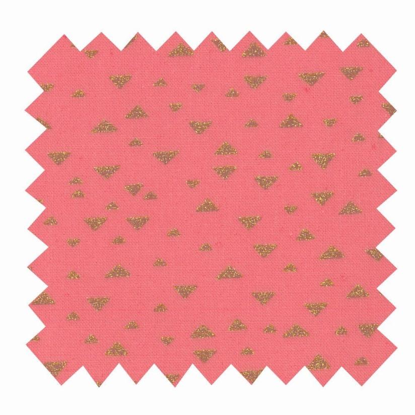 Tissu enduit  au mètre triangle or poudré