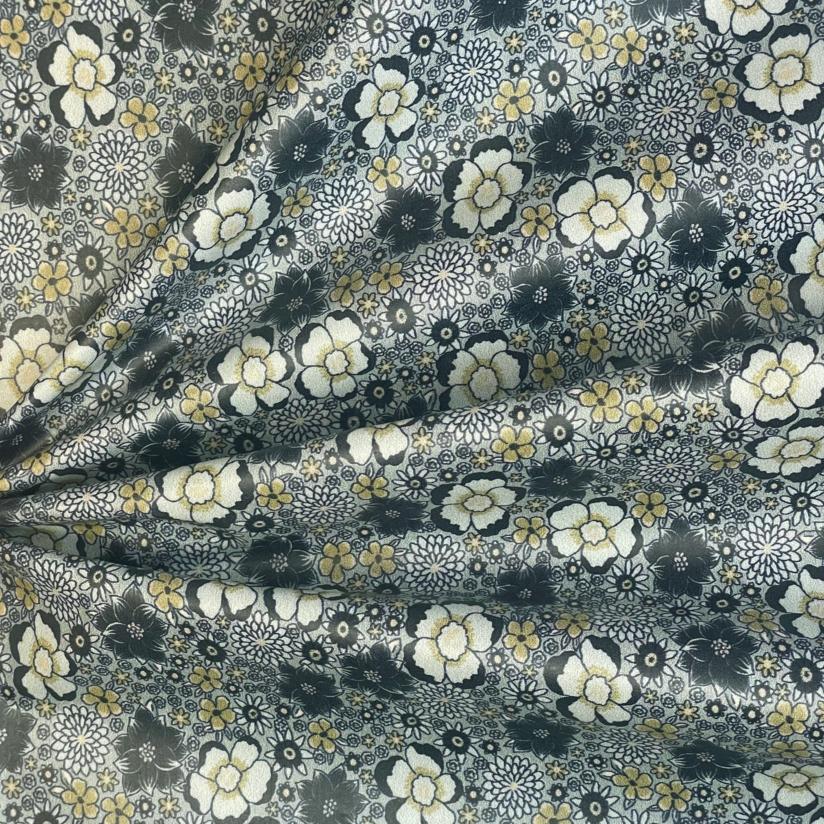 Tissu enduit  au mètre ex2578 lavandula bleu gris