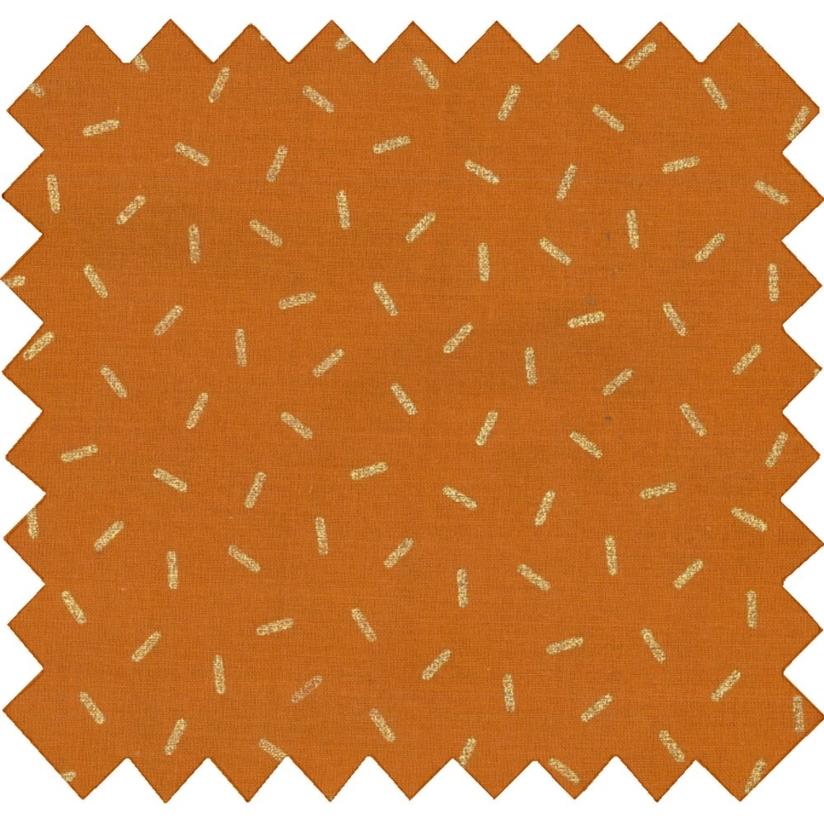 Tissu coton au mètre paille dorée caramel