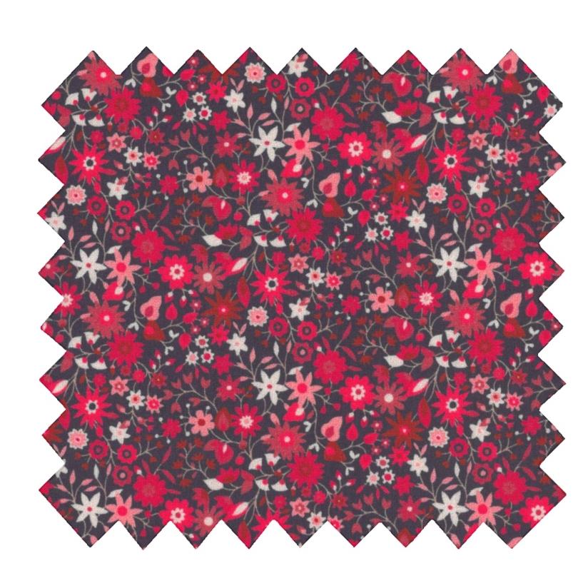 Tissu coton au mètre ex2481 seventies rouge