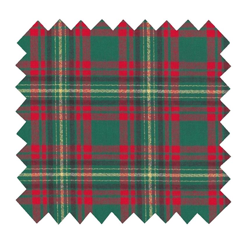 Tissu coton au mètre ex2316 tartan or vert