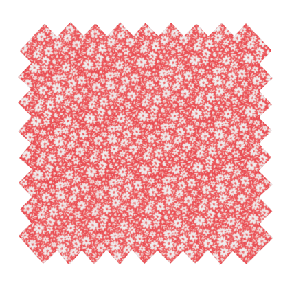 Tissu coton au mètre petites fleurs rougeex1087