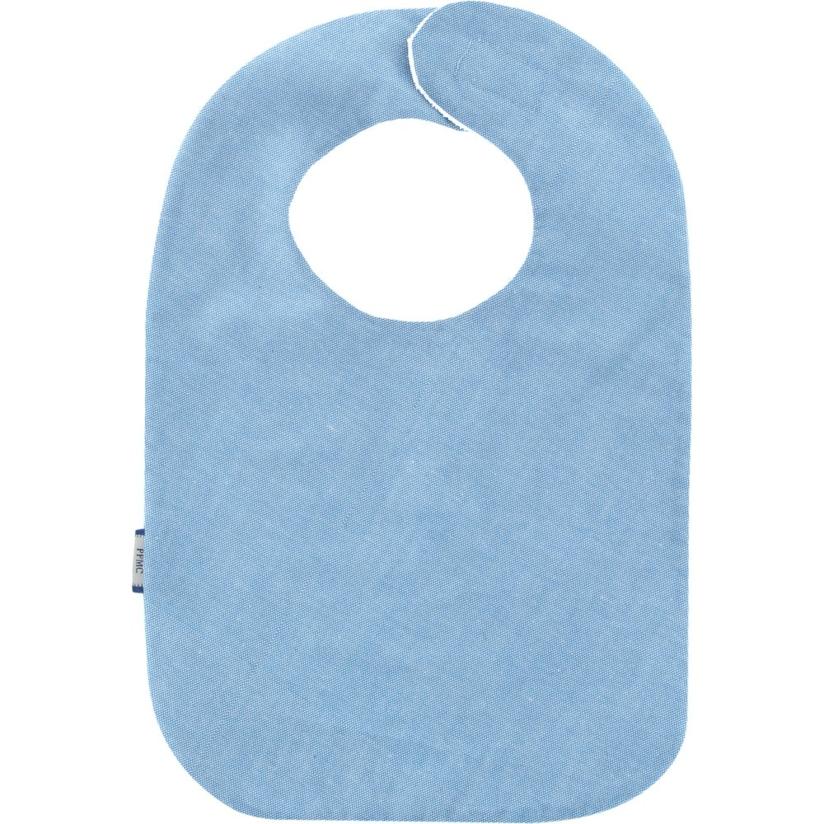 Bavoir Bébé Réversible En Coton – Motif Plumes Bleu – Fait Main 0-6 Mois