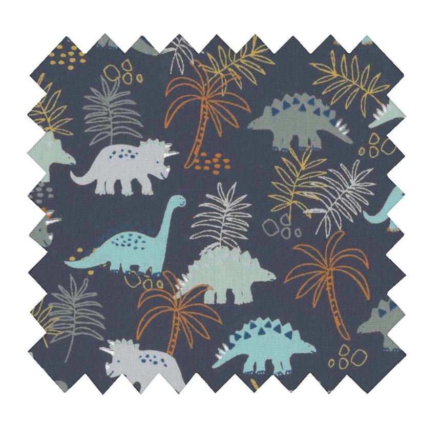 Tissu coton au mètre jurassic dino marine