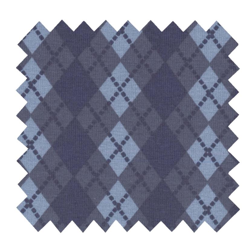 Tissu jersey argyle bleu