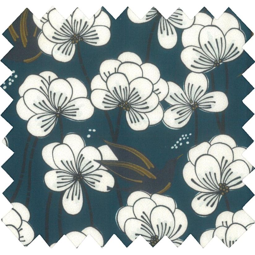 Tissu coton au mètre paradis bleu