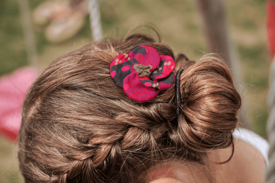 elastiques cheveux fille avec fleurs en tissu multicolore sacs bandouliere