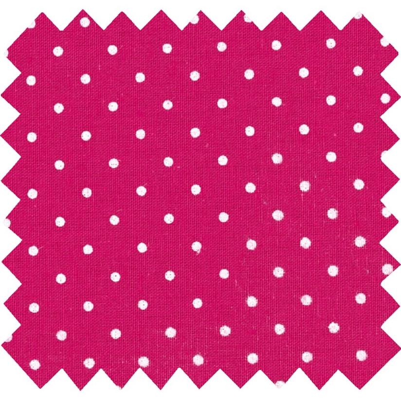 Tissu coton au mètre pois fuchsia