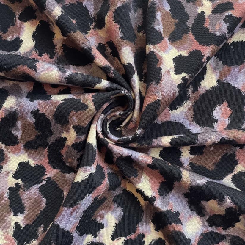 Tissu jersey léopard aquarelle