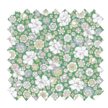 Tissu coton au mètre ex2339 mini fleuri vert blanc