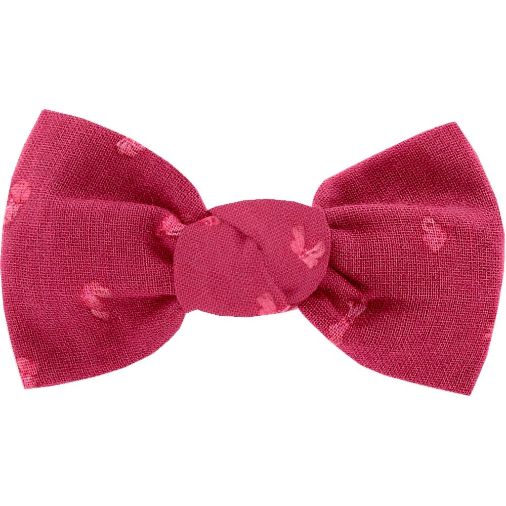 Barrette nœud noué plumetis fuchsia pour petites coquettes