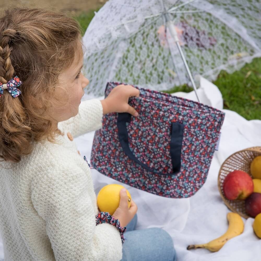 Sac Lunch Isotherme romance fleurie - Papa Pique et Maman Coud