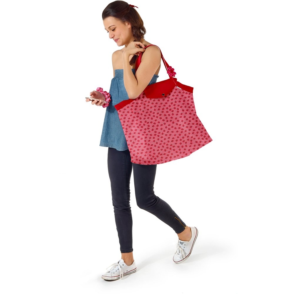 Grand sac cabas en tissu vichy coccinelle Papa Pique et Maman Coud