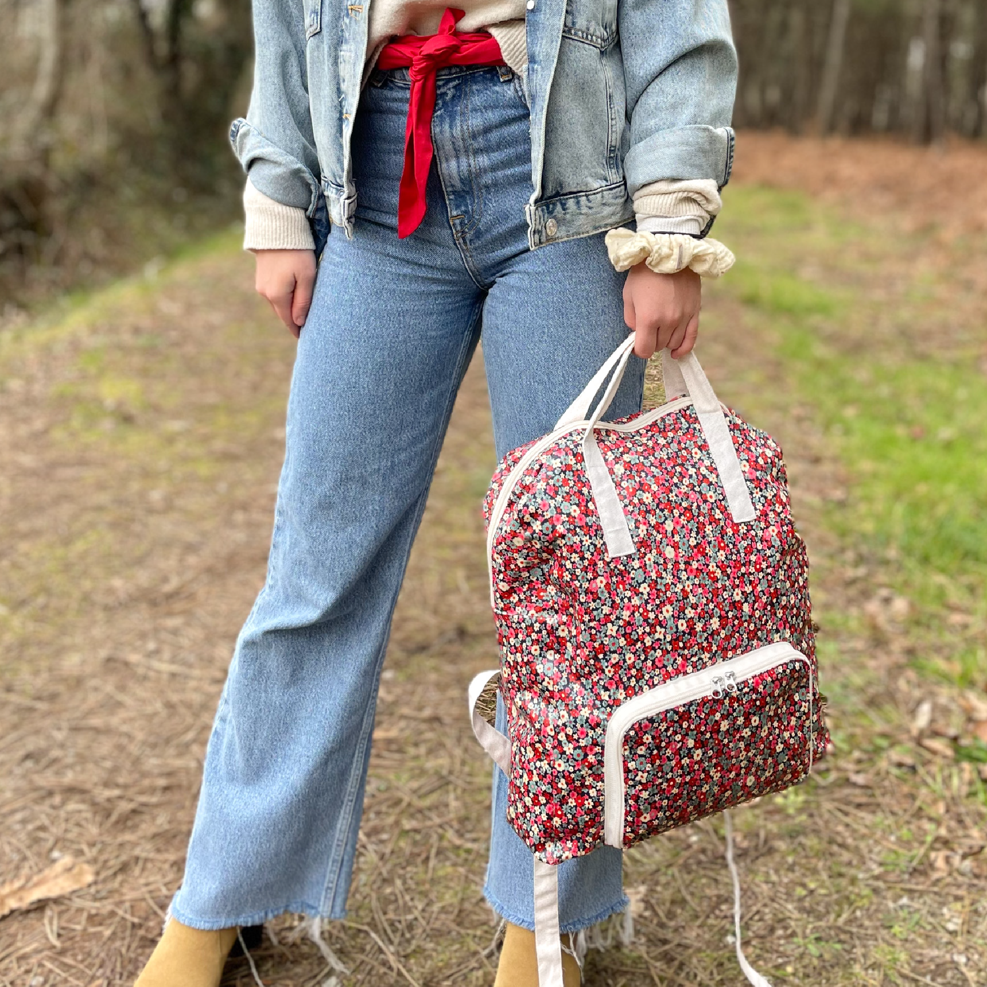 Sac a dos pliable Gaby tapis rouge Papa Pique et Maman Coud