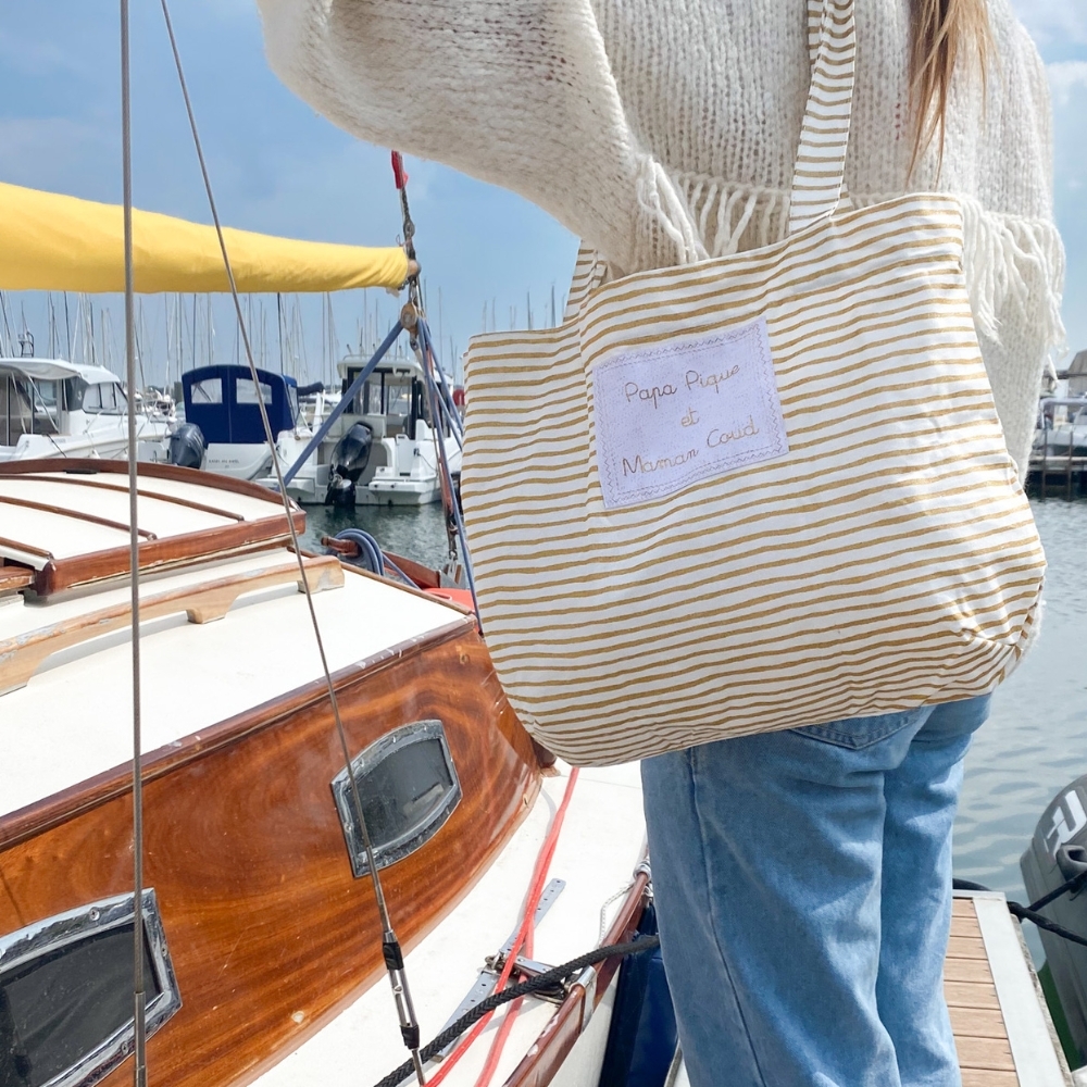 Sac cabas papa clearance pique et maman coud