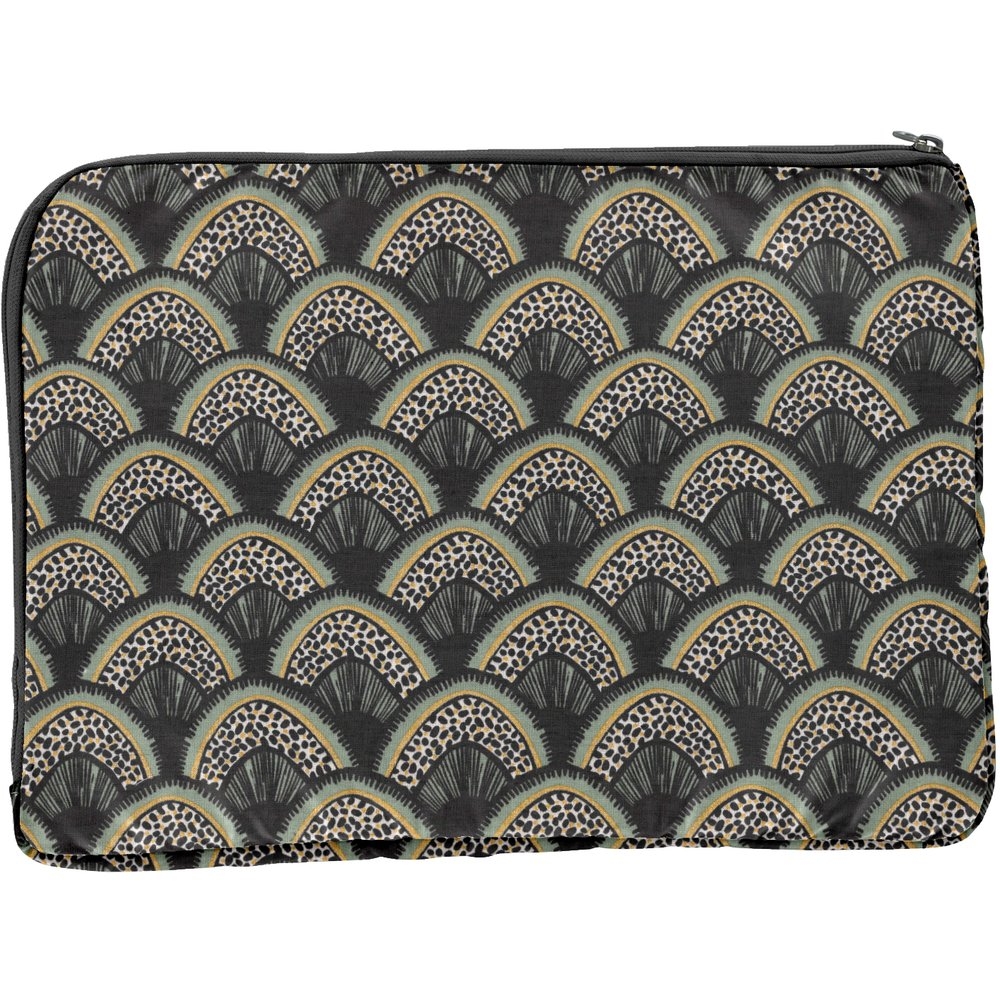 Pochette ordinateur 13 pouces paille dorée noir - Papa Pique et Maman Coud