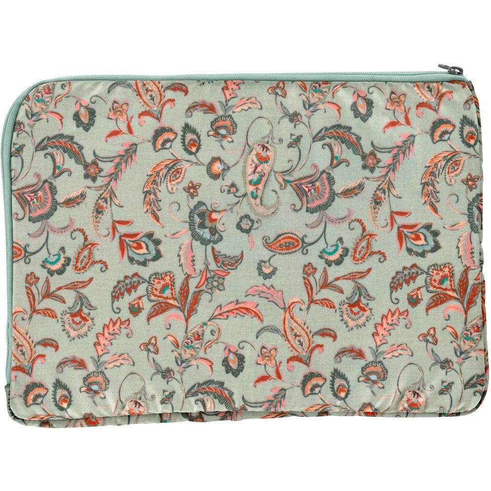 Pochette ordinateur 15 pouces vert boheme
