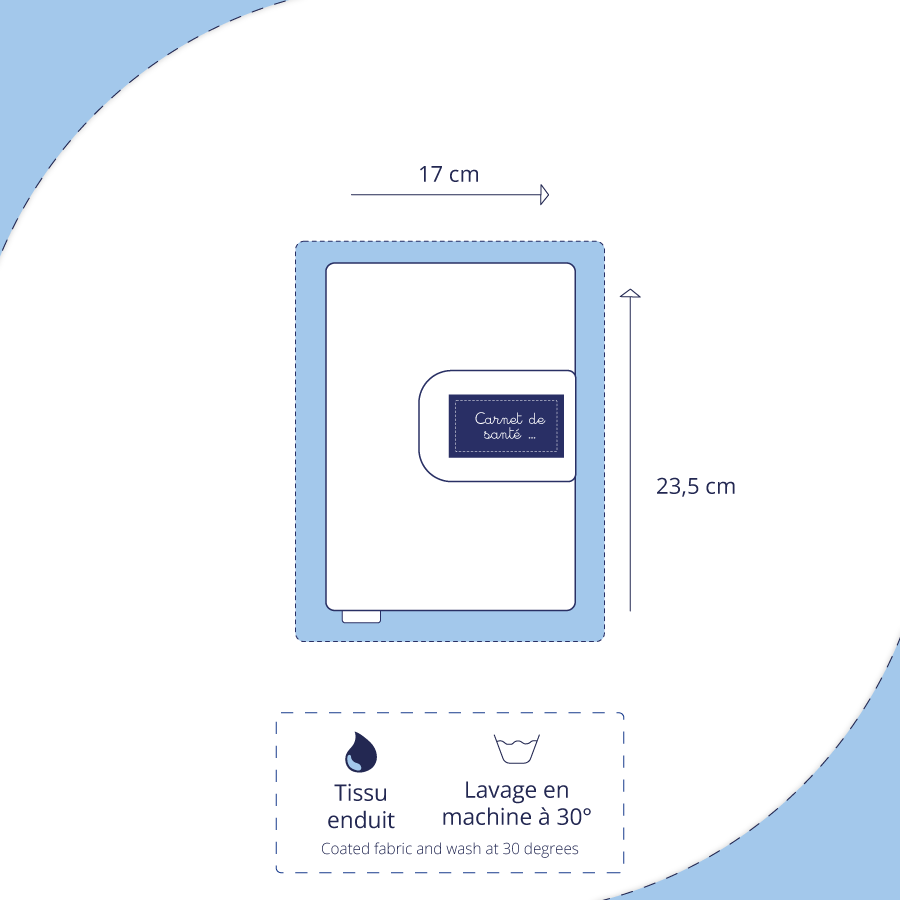 Protège carnet de santé personnalisé - Bébé dino - Tissus Price